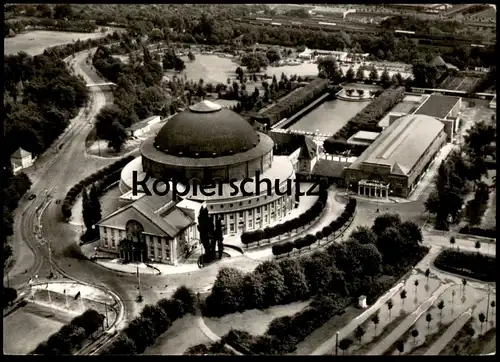 ÄLTERE POSTKARTE HANNOVER LUFTBILD STADTHALLE FLIEGERAUFNAHME STEMPEL 18. HAUSFRAUENAUSSTELLUNG Ansichtskarte AK cpa