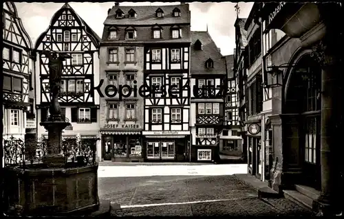 ÄLTERE POSTKARTE BERNKASTEL-KUES MARKTPLATZ JOSEF KAISER & TENGELMANN REKLAME Emblem Schild Ansichtskarte cpa postcard