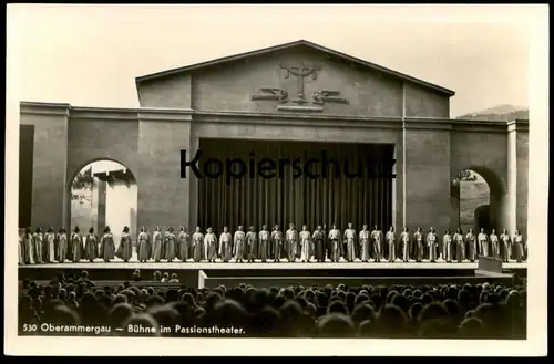 ALTE POSTKARTE OBERAMMERGAU BÜHNE Passionsfestspiele Schauspiel Spectacle Theater Theatre cpa postcard AK Ansichtskarte