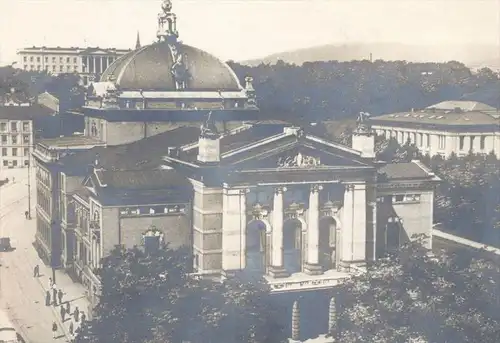 ALTE POSTKARTE OSLO NATIONALTEATRET Norway Norge Theater Théâtre Strassenbahn Tram Tramway cpa postcard AK Ansichtskarte