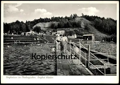 ALTE POSTKARTE BERGHAUSEN BERGBAD WÜRDEN BAD FREIBAD SCHWIMMBAD GUMMERSBACH piscine swimming pool Ansichtskartepostcard