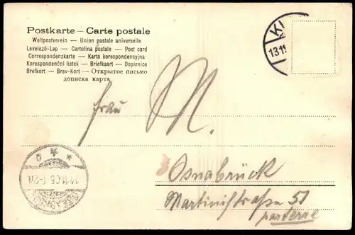 ALTE POSTKARTE LEVENSAU NEUWITTENBEK KIEL S.M.S. FRIEDRICH WILHELM HOCHBRÜCKE Dampfer Schiff steamship steamer vapeur AK
