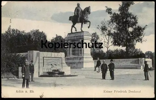 ALTE POSTKARTE KÖLN KAISER FRIEDRICH DENKMAL Polizist Policeman policier uniform Cöln Cologne Keulen cpa postcard AK