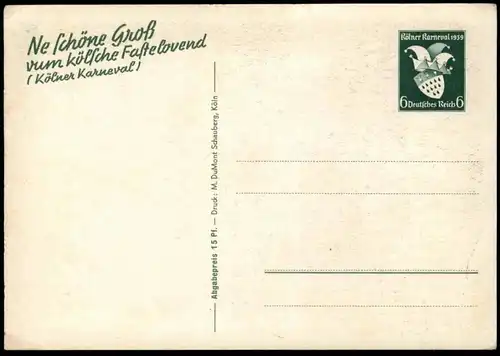 ALTE POSTKARTE KÖLN KÖLSCHE FASTELOVEND KARNEVAL Carneval Carnaval Carnival Fasching Ganzsache Cöln Cologne Folklore cpa