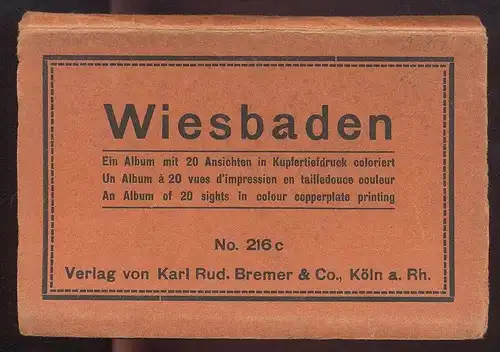 ALTES POSTKARTEN LEPORELLO WIESBADEN 20 ANSICHTSKARTEN KOMPLETT u. a. Griechische Kapelle Strassenbahn tram tramway cpa