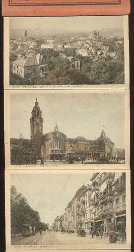 ALTES POSTKARTEN LEPORELLO WIESBADEN 20 ANSICHTSKARTEN KOMPLETT u. a. Griechische Kapelle Strassenbahn tram tramway cpa