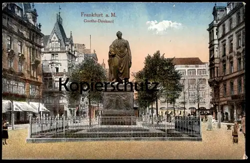 ALTE POSTKARTE FRANKFURT AM MAIN JOHANN WOLFGANG VON GOETHE DENKMAL Dichter Poet Monument cpa postcard AK Ansichtskarte