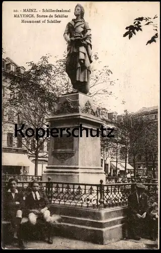 ALTE POSTKARTE MAINZ SCHILLERDENKMAL FRIEDRICH VON SCHILLER DENKMAL Dichter Poet Monument Statue Mayence cpa postcard AK