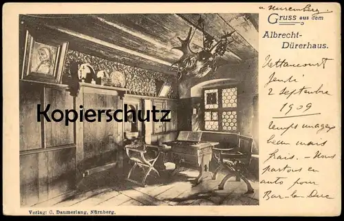 ALTE POSTKARTE GRUSS AUS DEM ALBRECHT DÜRER HAUS NÜRNBERG Maler Gemälde Painter Dürerhaus Ansichtskarte AK cpa postcard