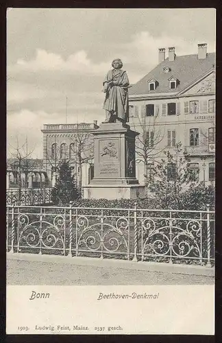 ALTE POSTKARTE BONN LUDWIG VAN BEETHOVEN DENKMAL Beethoven-Denkmal Monument Poet Musician Komponist Dichter Musiker cpa