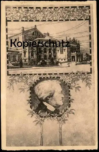 ALTE KÜNSTLER POSTKARTE BAYREUTH SIGN. HEINZ WALDMÜLLER PORTRÄT RICHARD WAGNER Composer Radierung Etching Eau-forte cpa