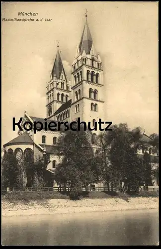 ALTE POSTKARTE MÜNCHEN MAXIMILIANSKIRCHE AN DER ISAR Kirche church église cpa postcard AK Ansichtskarte