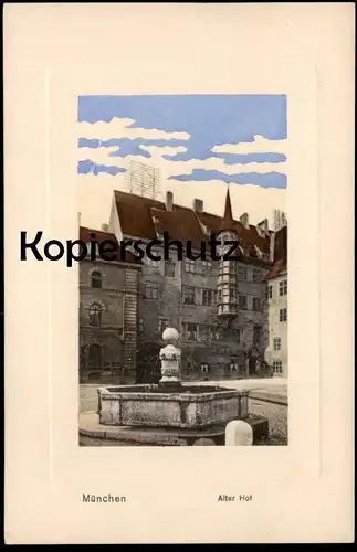 ALTE POSTKARTE MÜNCHEN ALTER HOF KÜNSTLERKARTE Verlag Percy Hein, München Ansichtskarte AK cpa postcard