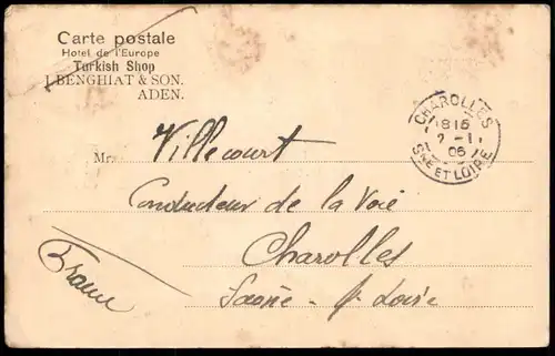 ALTE POSTKARTE ADEN TELEGRAPH BAY 1905 BRITISH INDIA Britisch-Indien Kolonie Colony Jemen Adan Republic of Yemen cpa AK