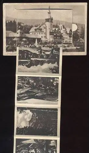 ALTE POSTKARTE SWIERADOW DOM ZDROJOWY Bad Flinsberg Zdroj Schlesien Leporello carte a systeme postcard cpa AK