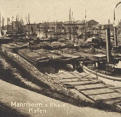 ALTE POSTKARTE MANNHEIM HAFEN Harbour Port Frachtschiff Boot Boat Schiff cargo freight ship bateau barque vrachtschip AK