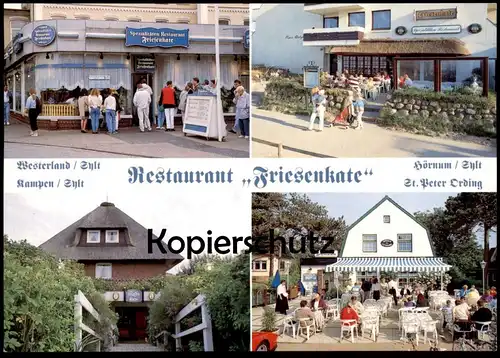 POSTKARTE SYLT ST. PETER ORDING RESTAURANT FRIESENKATE FRONT FERRARI Westerland Kampen Hörnum Nordsee North Sea postcard