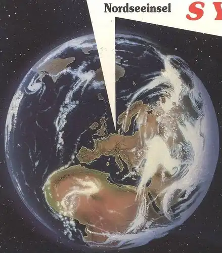 POSTKARTE ERDBALL & NORDSEEINSEL SYLT BLICK AUS DEM WELTALL ERDKUGEL Humour Weltall Space Erde Earth univers postcard AK
