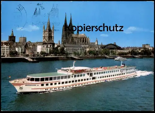 ÄLTERE POSTKARTE KÖLN M.S. DEUTSCHLAND Cologne Keulen Dom Rhein Rhin Rijn Schiff ship mv Ansichtskarte postcard cpa AK