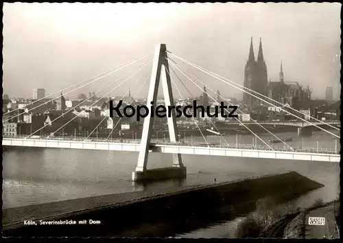 ÄLTERE POSTKARTE KÖLN SEVERINSBRÜCKE Brücke Cöln Cologne Keulen Dom Rhein Rhin Schiff Ship bridge Verlag Kessel