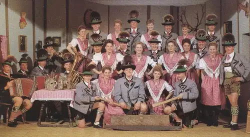 POSTKARTE TRACHTENVEREIN ALMRAUSCH BERTESGADEN Tracht Trachten Traditional Costume Folklorique Untersalzberg Edelweiß