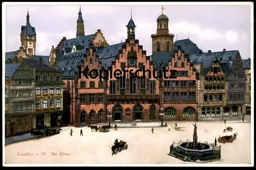 ALTE POSTKARTE FRANKFURT AM MAIN DER RÖMER FRANKFURTER BÜRGERBRÄU ZUM ALTEN ... PHOTOCHROMIE Ansichtskarte cpa postcard