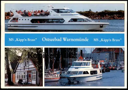 ÄLTERE POSTKARTE ROSTOCK WARNEMÜNDE MS KÄPP'N BRASS HEIMATMUSEUM Motorschiff Schiff Ship Bateau postcard Ansichtskarte