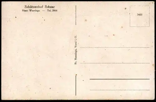 ALTE POSTKARTE SCHÜTZENHOF SCHAAR WILHELMSHAVEN INH. HANS WARRINGS BAVARIA BIER Girlande AK Ansichtskarte cpa postcard