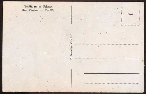 ALTE POSTKARTE SCHÜTZENHOF SCHAAR WILHELMSHAVEN INH. HANS WARRINGS BAVARIA BIER Girlande AK Ansichtskarte cpa postcard