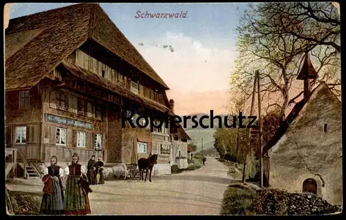 ALTE POSTKARTE GASTHAUS ZUM HIMMELREICH KIRCHZARTEN SCHWARZWALD BLACK FOREST Tracht traditional costume folklorique cpa