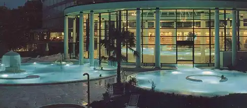 ÄLTERE POSTKARTE BADEN-BADEN CARACALLA-THERME bei Nacht by night nuit Piscine Swimming Pool Hallenbad Thermen Terme cpa