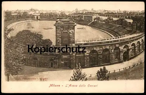 ALTE POSTKARTE MILANO L'ARENA DALLE CARCERI Mailand Bullring Event Arène Arena Stierkampf cpa postcard AK Ansichtskarte