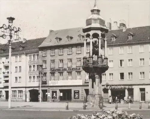 ÄLTERE POSTKARTE MAGDEBURG ABBA WERBUNG THEATER DES FRIEDENS Denkmal Interhotel International Restaurant Moskwa Café AK