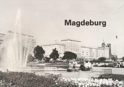 ÄLTERE POSTKARTE MAGDEBURG ABBA WERBUNG THEATER DES FRIEDENS Denkmal Interhotel International Restaurant Moskwa Café AK