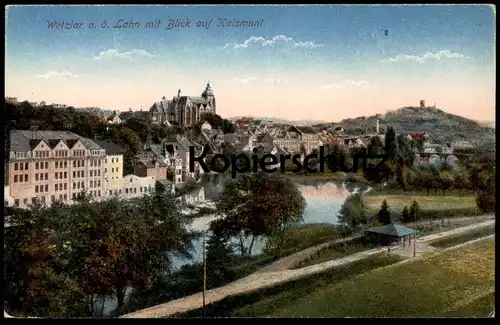 ALTE POSTKARTE WETZLAR AN DER LAHN MIT BLICK AUF KALSMUNT PANORAMA cpa postcard AK Ansichtskarte