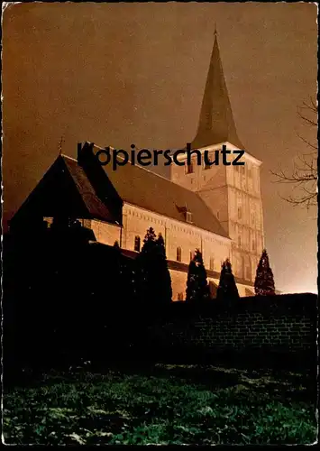 ÄLTERE POSTKARTE HOCHELTEN ELTEN EMMERICH ST. VITUS KIRCHE BEI NACHT AM ABEND church at night Ansichtskarte cpa postcard