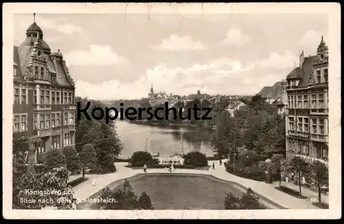 ALTE POSTKARTE KÖNIGSBERG BLICK NACH DEM SCHLOSSTEICH KONZERTHAUS Krolewiec Kaliningrad OSTPREUSSEN Ansichtskarte AK cpa