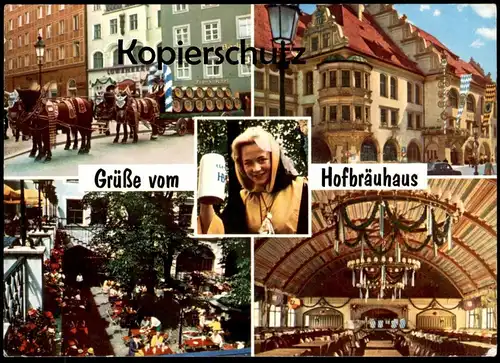 ÄLTERE POSTKARTE MÜNCHEN GRÜSSE VOM HOFBRÄUHAUS Bierkutsche Kutsche Bier Beer Bière AK Ansichtskarte cpa postcard