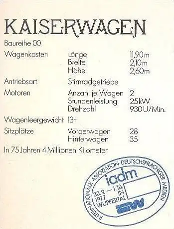 ÄLTERE POSTKARTE WUPPERTAL SCHWEBEBAHN ZUG TRAIN ELBERFELD KAISERWAGEN Drehorgel Orgue de Barbarie Organ Kaiser Burandt