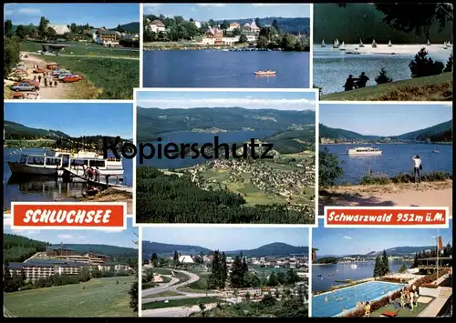 POSTKARTE SCHLUCHSEE SCHWARZWALD OPEL VOLKSWAGEN VW BMW 1987 Black Forest Foret-Noire Schiff Ship Piscine cpa postcard