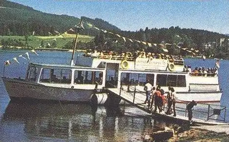 POSTKARTE SCHLUCHSEE SCHWARZWALD OPEL VOLKSWAGEN VW BMW 1987 Black Forest Foret-Noire Schiff Ship Piscine cpa postcard
