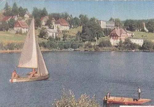 ÄLTERE POSTKARTE SCHLUCHSEE HOCHSCHWARZWALD Schlauchboot bateau pneumatique rubber boat barque Black Forest  fishing cpa