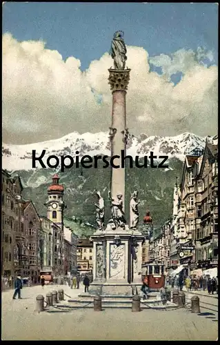 ALTE POSTKARTE INNSBRUCK ANNASÄULE TIROL Tram Straßenbahn Tramway Ansichtskarte AK cpa postcard