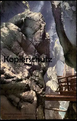 ALTE POSTKARTE SEISENBERGKLAMM BEI WEISSBACH LOFER SALZBURG AUSTRIA Stempel Sektion Dresden Klamm Photochromie AK cpa