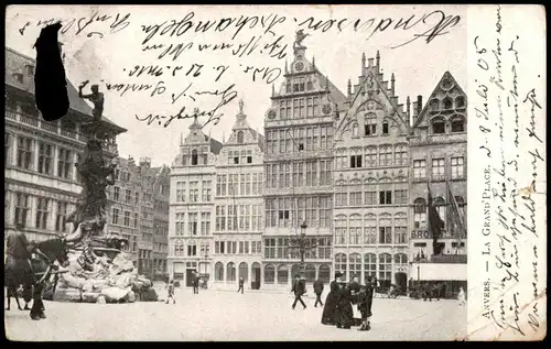 ALTE POSTKARTE ANVERS LA GRAND PLACE ANTWERPEN STEMPEL JOSEPH JOUKENS POTATOES AND FRUIT MERCHAND 2d OLD DOCK cpa AK