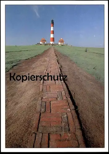 POSTKARTE LEUCHTTURM WESTERHEVERSAND WESTERHEVER Eiderstedt LIGHTHOUSE PHARE Weg way chemin Ansichtskarte cpa postcard