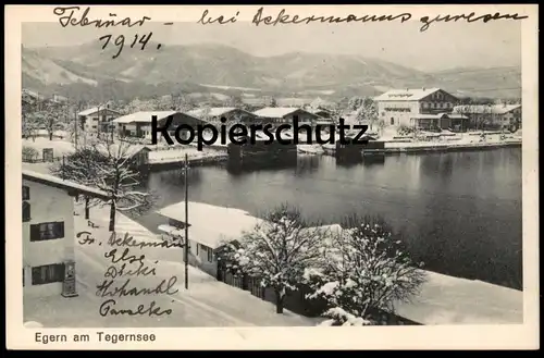 ALTE POSTKARTE EGERN AM TEGERNSEE WINTER Schnee Snow Hiver Neige Rottach-Egern bei Miesbach cpa postcard Ansichtskarte