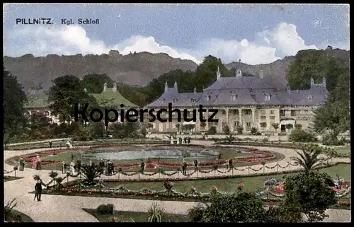 ALTE POSTKARTE DRESDEN PILLNITZ KÖNIGLICHES SCHLOSS GARTEN PARK chateau castle cpa postcard AK Ansichtskarte