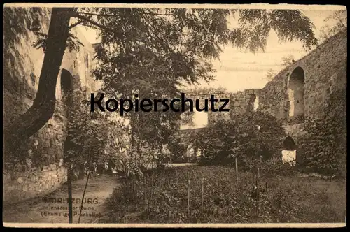 ALTE POSTKARTE MORITZBURG INNERES DER RUINE EHEMALIGE PRUNKSÄLE HALLE SAALE Castle Schloss Chateau cpa postcard AK