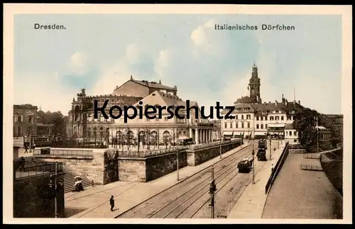 ALTE POSTKARTE ITALIENISCHES DÖRFCHEN DRESDEN GASTSTÄTTE RESTAURATION cpa postcard AK Ansichtskarte